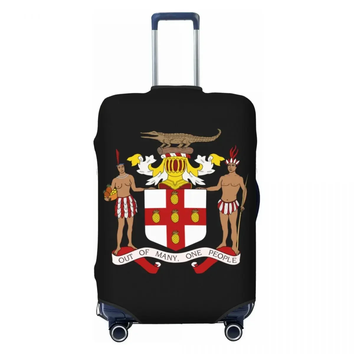 Custom Coat Of Arms Of Jamaica Luggage Cover Protector Funny Jamaican Flag Travel Suitcase Protective Cover for 18-32 Inch