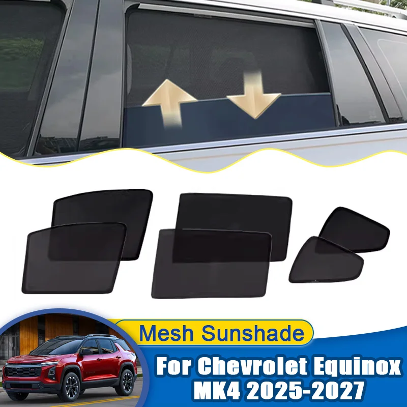 Mesh Sunshades For Chevrolet Equinox MK4 2025 2026 2027 Car Sun Visor Window Heat Insulation Privacy Curtains Cover Accessories