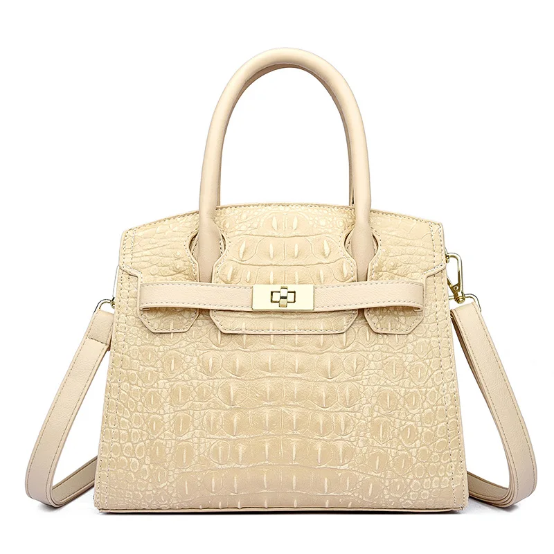 Designer Crocodile Embossed Handbag for Women - Large Capacity Tote Shoulder Crossbody Bag, Fashion Work Purse for Office Daily