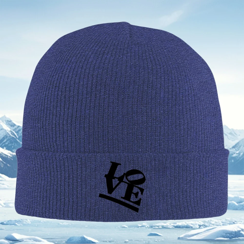 رسائل تصميم أنيقة تحميز الحب الرجال النساء للجنسين محبوك قبعة قبعة صوفية قبعة الشتاء الحرارية الدافئة عيد الميلاد في الهواء الطلق Cyc