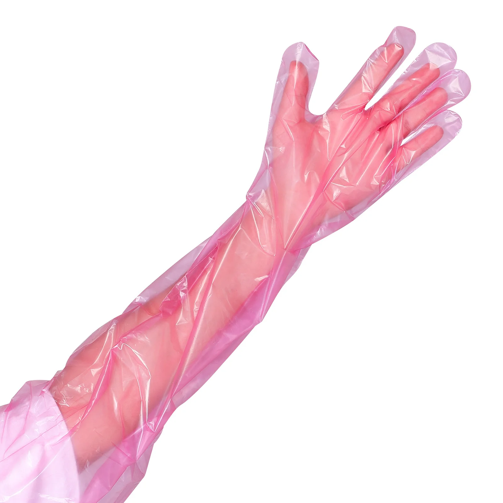 

100pcs Veterinary Long Arm Gloves Disposable Extra-Long For Animal Handling Blood Sampling Cow Exam Pet Care Full