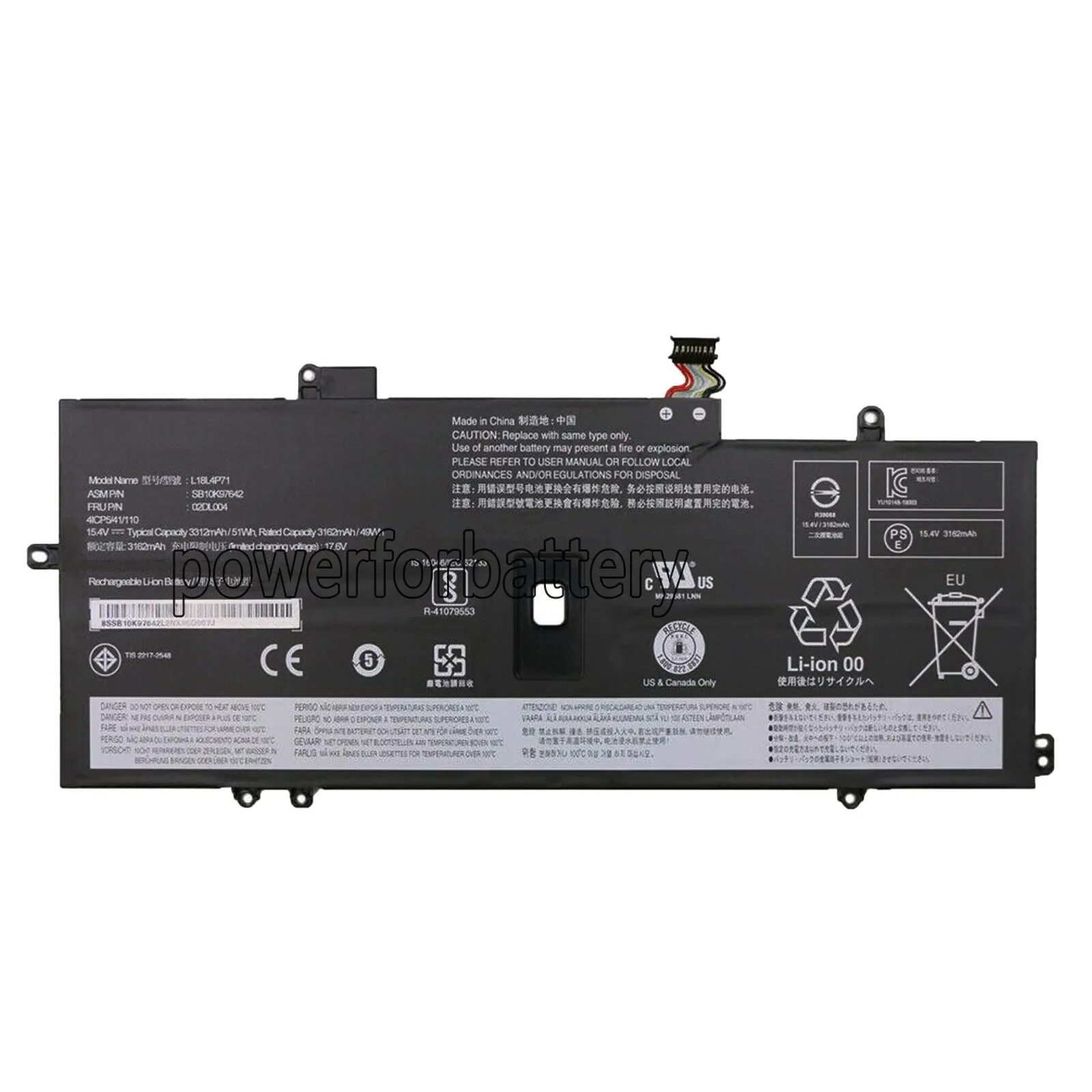 

Новый аккумулятор для ноутбука Lenovo ThinkPad X1 Carbon 7th 2019 TP00109A L18C4P71