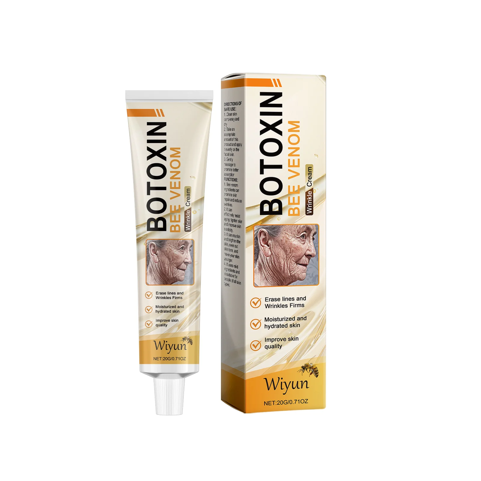 

Wiyun Bee Venom Skin Care Cream Gentle Nourishing Care Facial Skin Moisturizing Hydrating Tender Skin Care Cream 2pcs