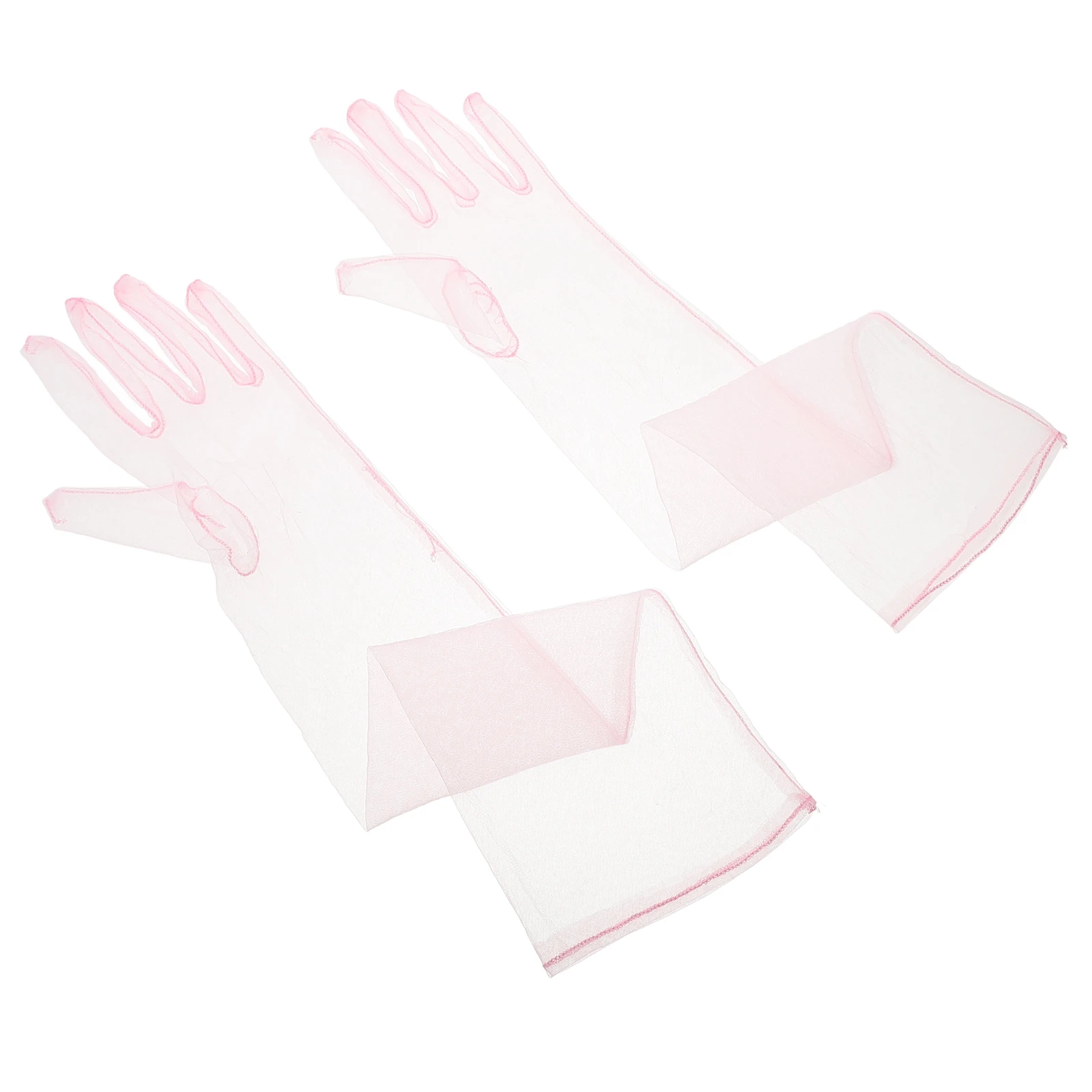 Guanti per abito da sposa Guanti da donna lunghi in pizzo trasparente senza dita Guanti da sposa per feste da sera Accessori per addio al nubilato Velo per servizio fotografico