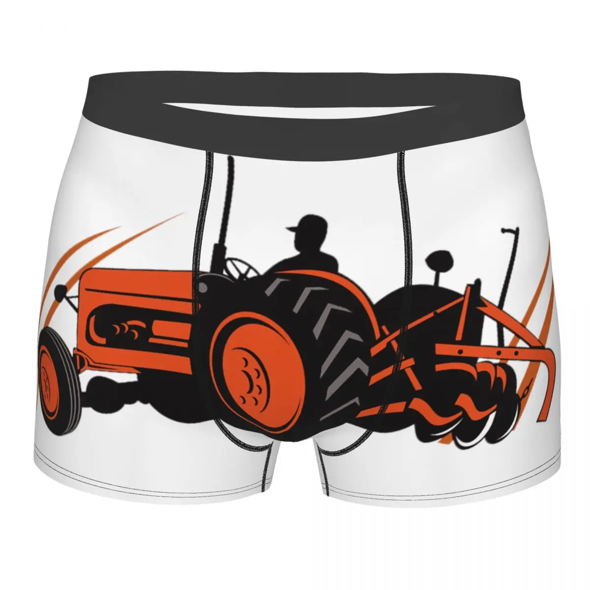 

Orange Color Farm Tractor Men's Boxer Briefs special Highly Breathable Underpants High Quality 3D Print Shorts Gift Idea