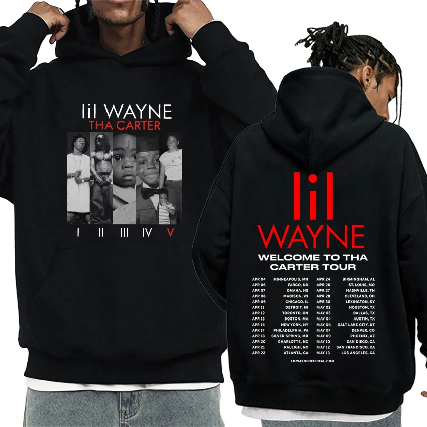 

Lil Wayne Rapper Hip Hop Album Double Sided print Hoodie Men Women vintage Casual streetwear Unisex Fleece Long sleeve pullovers