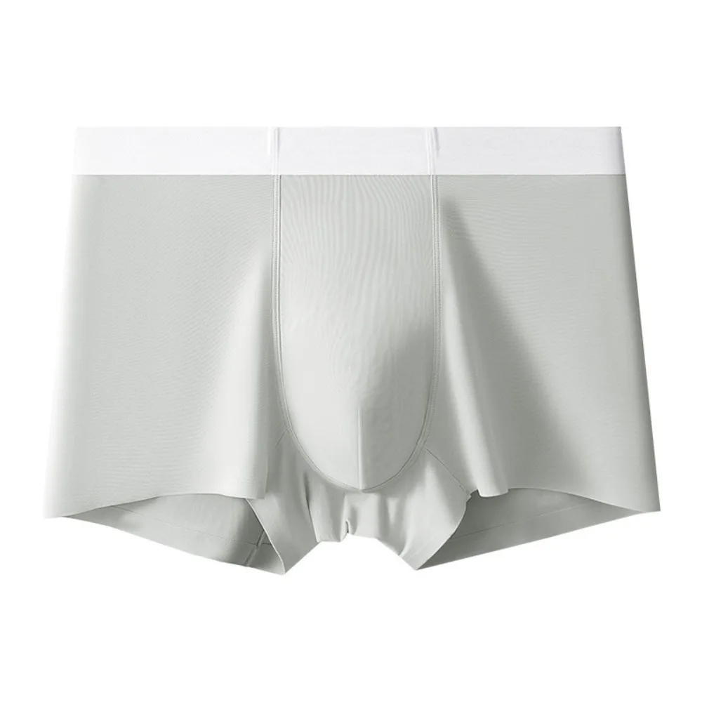 

Simple Quick-dry Men's Boxer Briefs Cool Feeling Lingerie Seamless Panties Shorts Breathable Ice Silk Panties Four Seasons