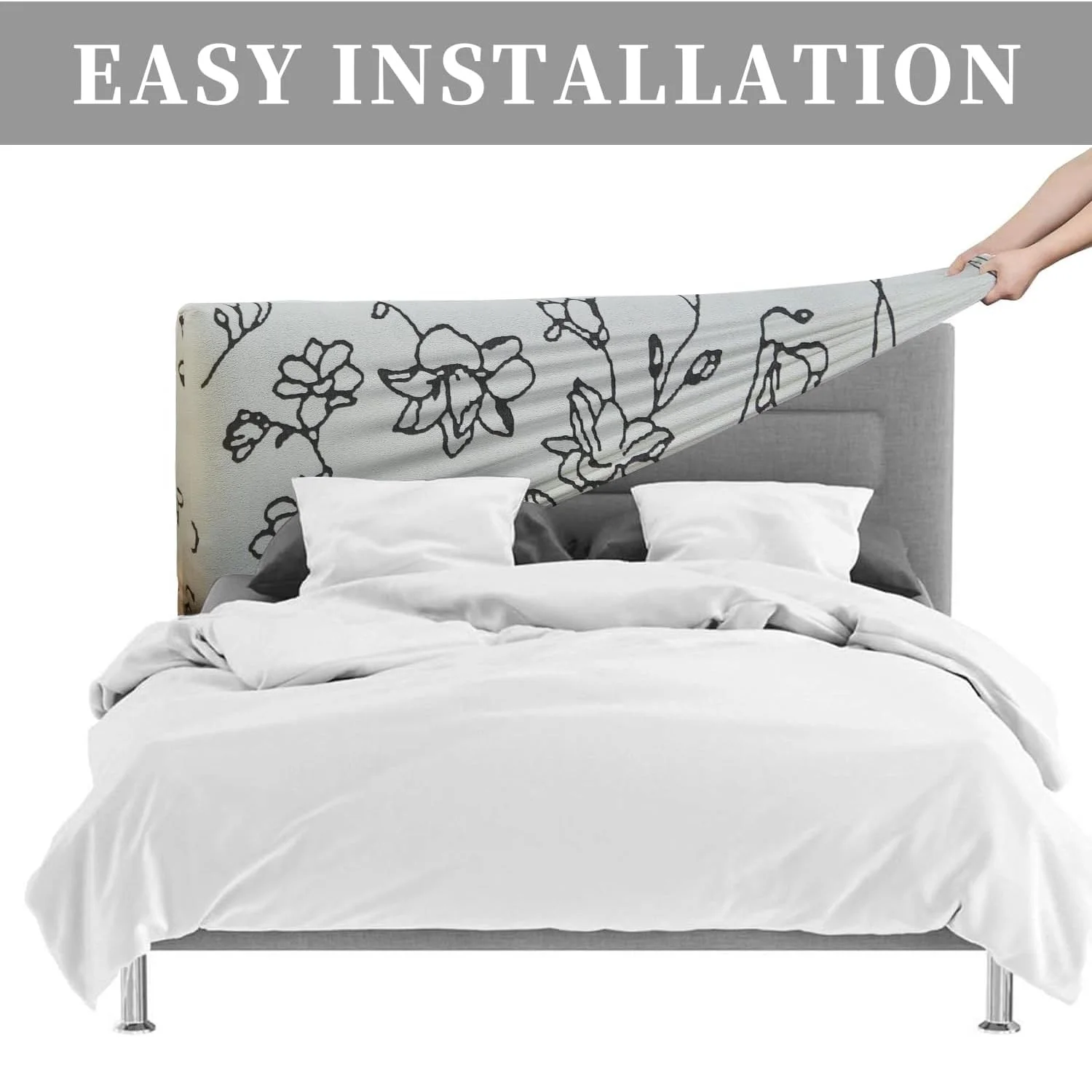 أغطية اللوح الأمامي للسرير المطاطي لحماية اللوح الأمامي المرن الشامل لديكور غرفة النوم من ألياف البوليستر #6