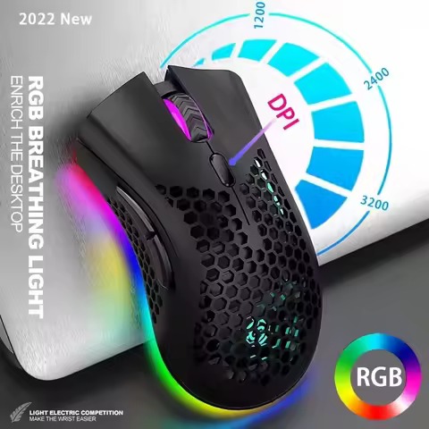BM600 Rechargeable USB 2.4G Wireless RGB Light Honeycomb Gaming Mouse Desktop PC Computers Notebook Laptop Mice Mause Gamer