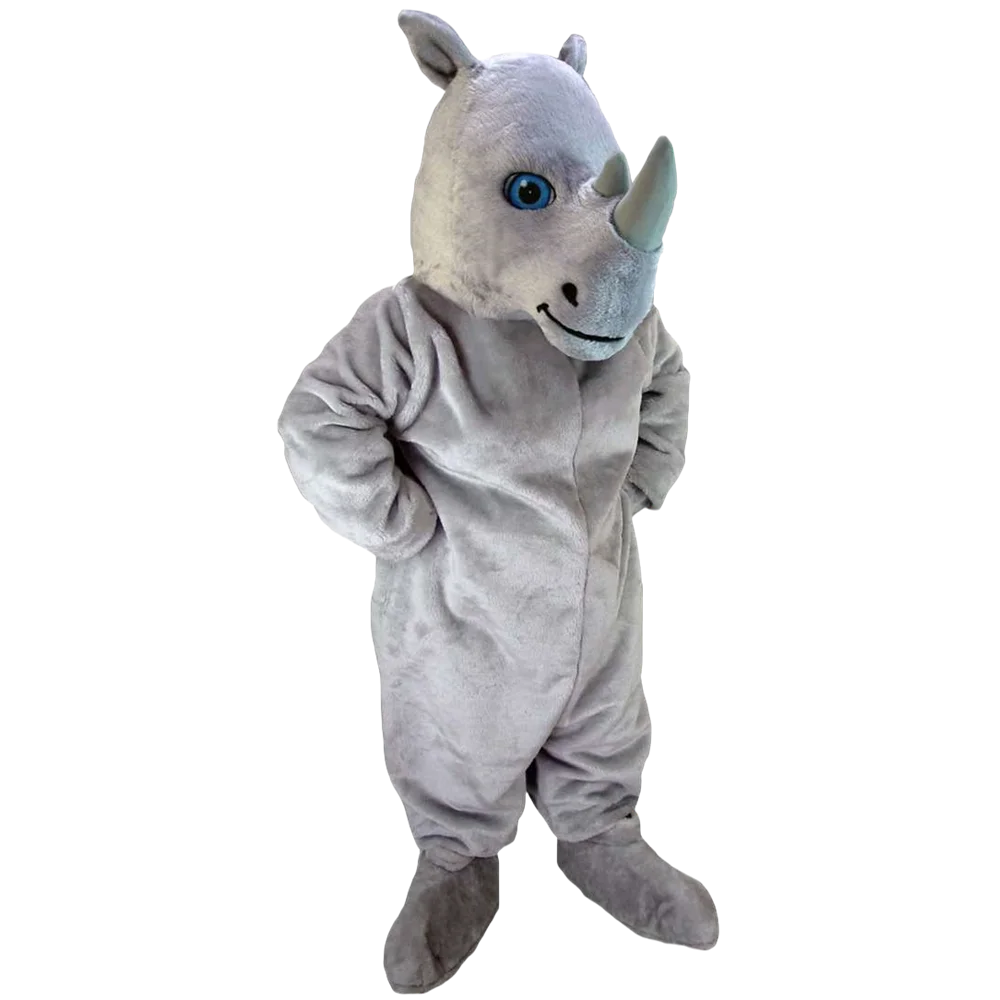 Customized Happy Grey Rhino mascot costume fancy dress custom fancy costume cosplay theme mascotte carnival costume kits SW1501