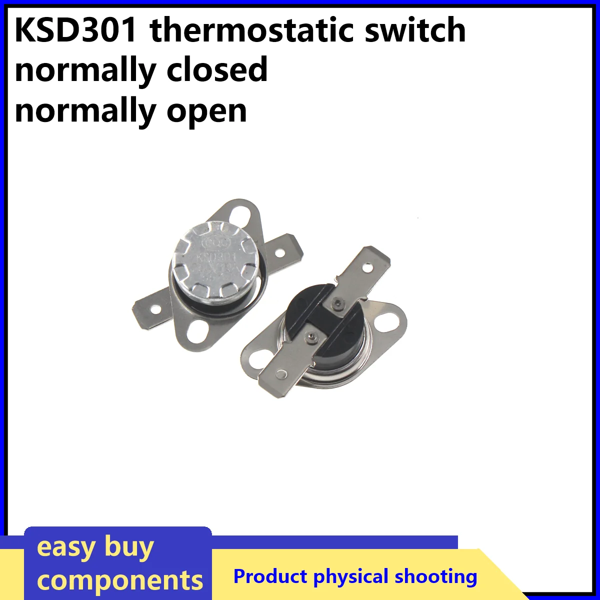 5pcs Normal Close Open Thermostat Switch 5 10 15 20 25 30 40 45 50 55 60 65 70 75 80 85 90 95℃ Temperature Sensor Switch KSD301