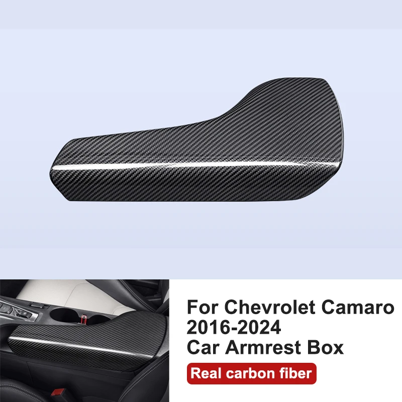 

For Chevrolet Camaro 2016-2024 Car Seat Armrest Box Panel Cover Decorative Sticker Cover Carbon Fiber Modification Accessories
