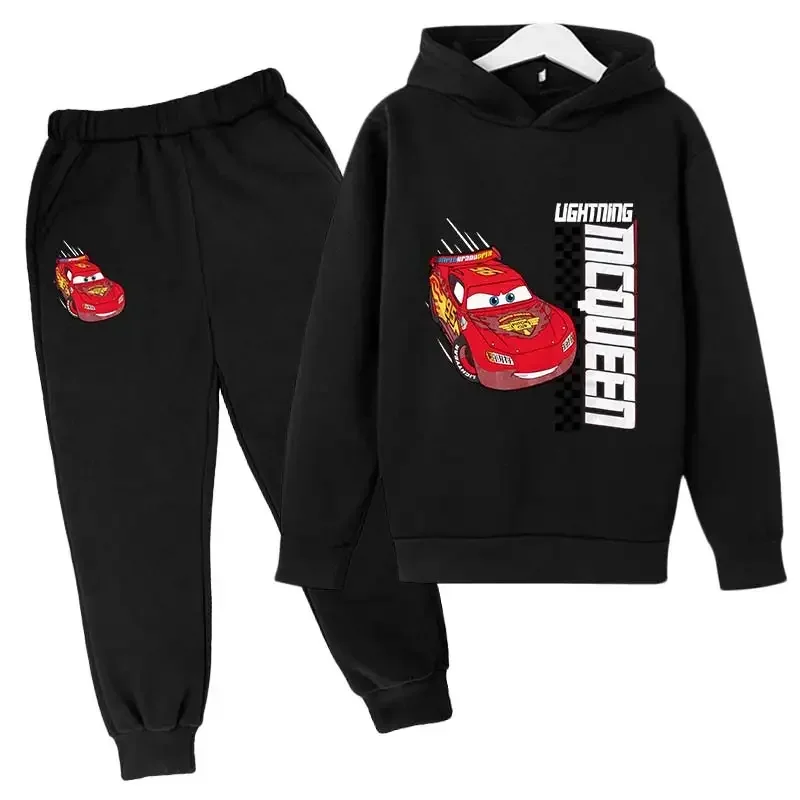 Autumn Boy Girls Cars Lightning McQueen Sweatshirt Hoodies Pants Suit 2Pcs Set Casual Sport Kids Tracksuits Children Clothing