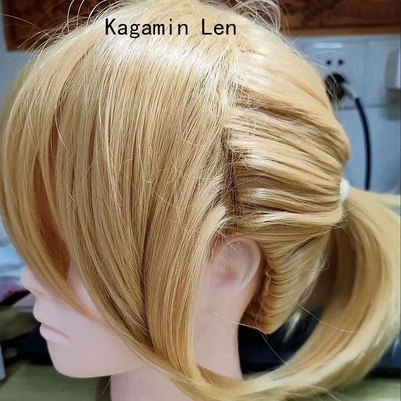 Kagamin Len/Kagamin Rin Cosplay Wig Anime Heat Resistant Synthetic Wig(Rose Net)