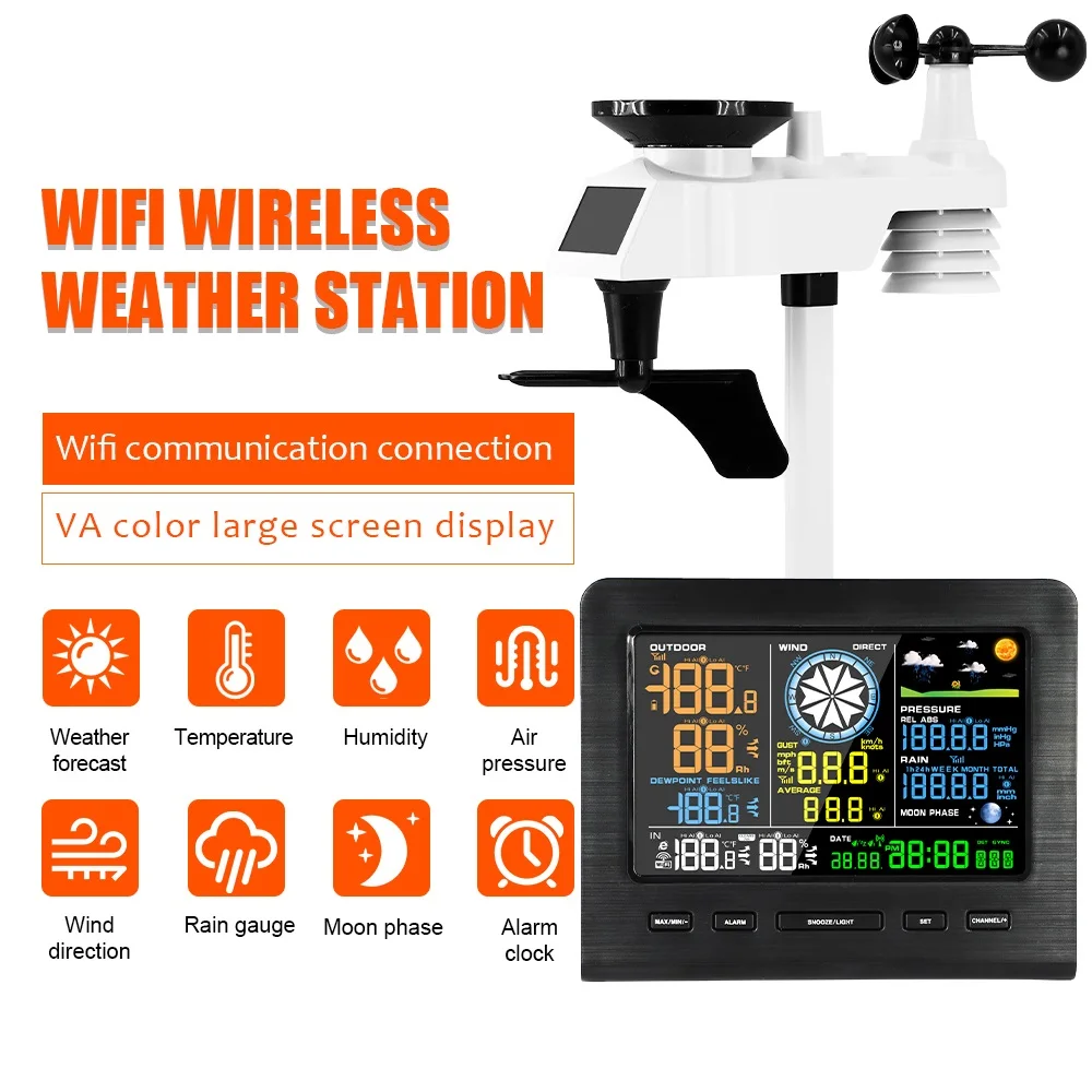 Radio Digital Color Forecast Weather Forecast Station Indoor Outdoor Sensors Weather Station Wireless