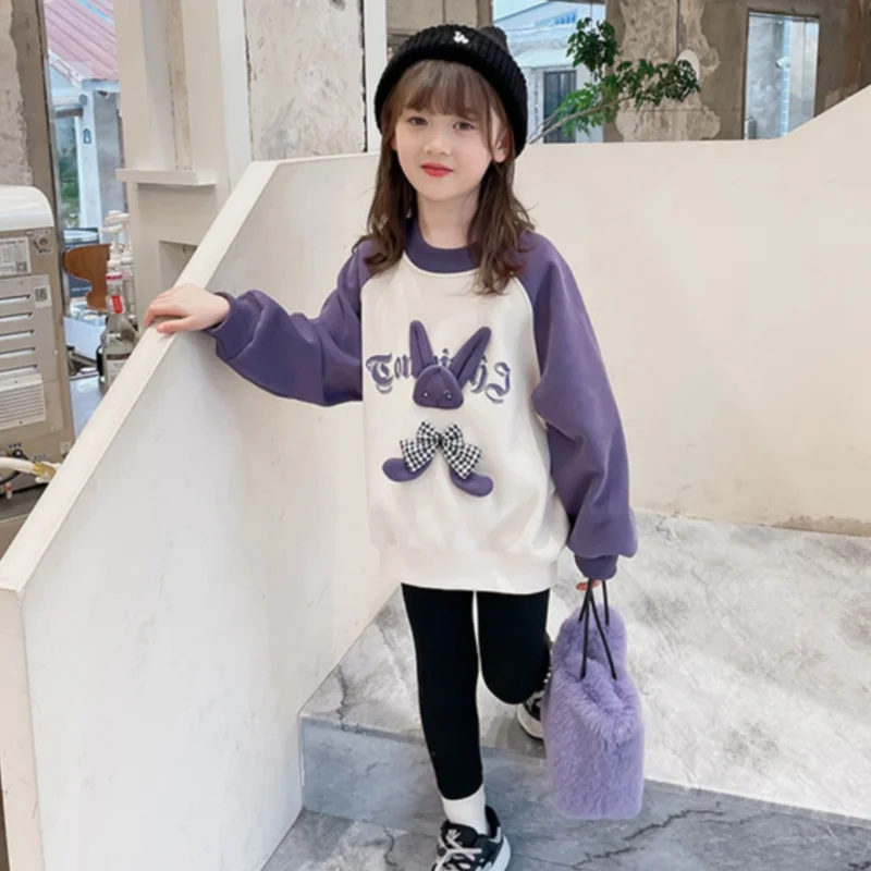 

Girls Hoodies Sweatshirts Cotton Tops Overcoat 2023 Cool Spring Autumn Windproof Kids High Quality Teenagers Children's Clothing