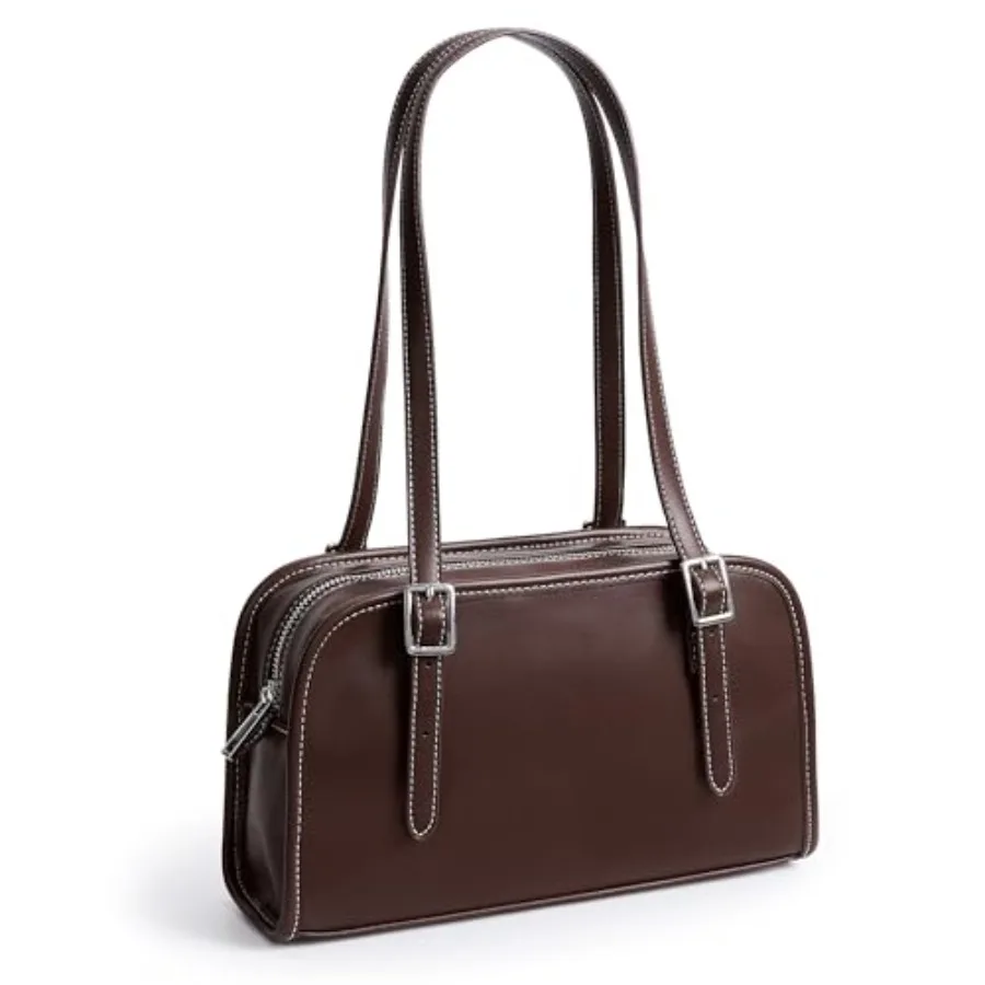 KALIDI Women's Swing Zip Leather Shoulder Bag