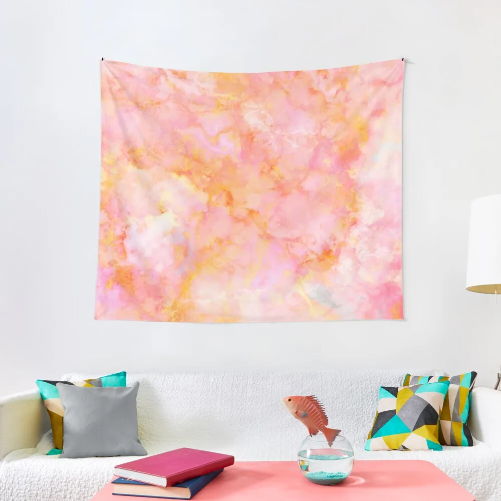 

Beautiful Rosé and Sunny Marble - pink, coral and orange Tapestry Wall Mural Room Decoration Accessories Tapestry