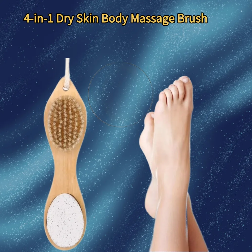 Brosse de Massage pour la peau sèche 4 en 1, 1 pièce, dissolvant de peau morte, Portable, Anti-Cellulite, exfolie, Circulation sanguine, outils de Massage