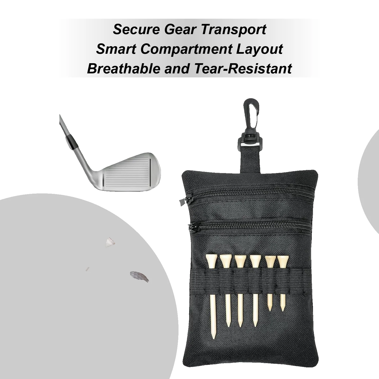 

Сумка для мяча для гольфа, поясной карман на молнии с застежкой-молнией, мешок для мячей для гольфа для пояса, рюкзак для тренировок на открытом воздухе, для путешествий, тренажерного зала, для мужчин