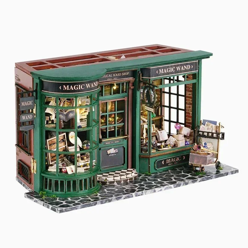 

DIY Doll House Toy 3D Wooden Doll Houses Miniature Dollhouse Toys with Furniture LED Lights 28.5x13.9x14.5cm