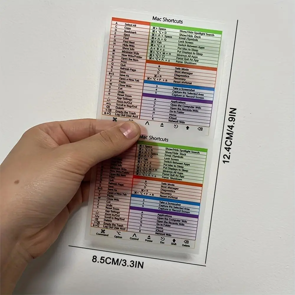 2Pcs Keyboard Shortcut Sticker For Mac OS Transparent Adhesive Laptop PC Reference Keyboard Shortcut Sticker For MacBook Air Pro