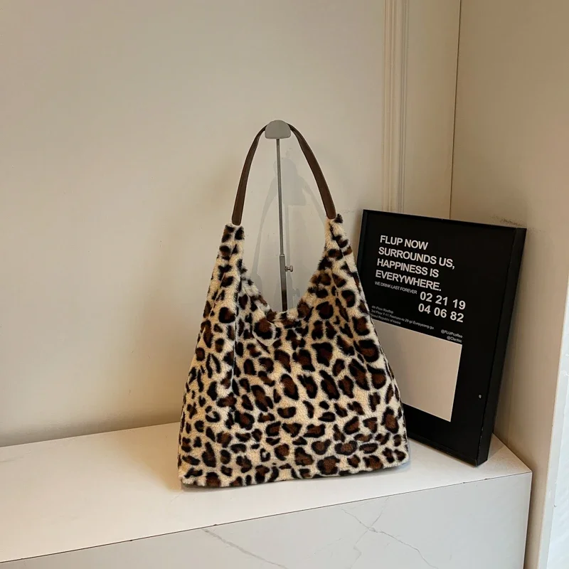 Stylish Leopard Print Women's Handbag Sewing Thread High Capacity Tote Bag 2025 Popular and Best-selling Women's Shoulder Bag