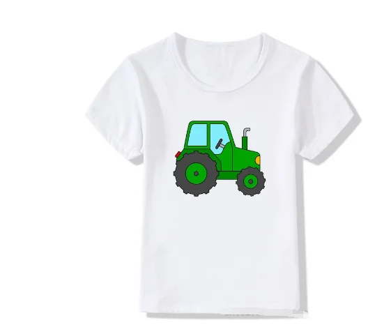 Summer Firetruck Firefighter Kids Clothes Short-sleeved T-shirts Children Sweatshirt Cartoon car excavator Boys Girls Clothing