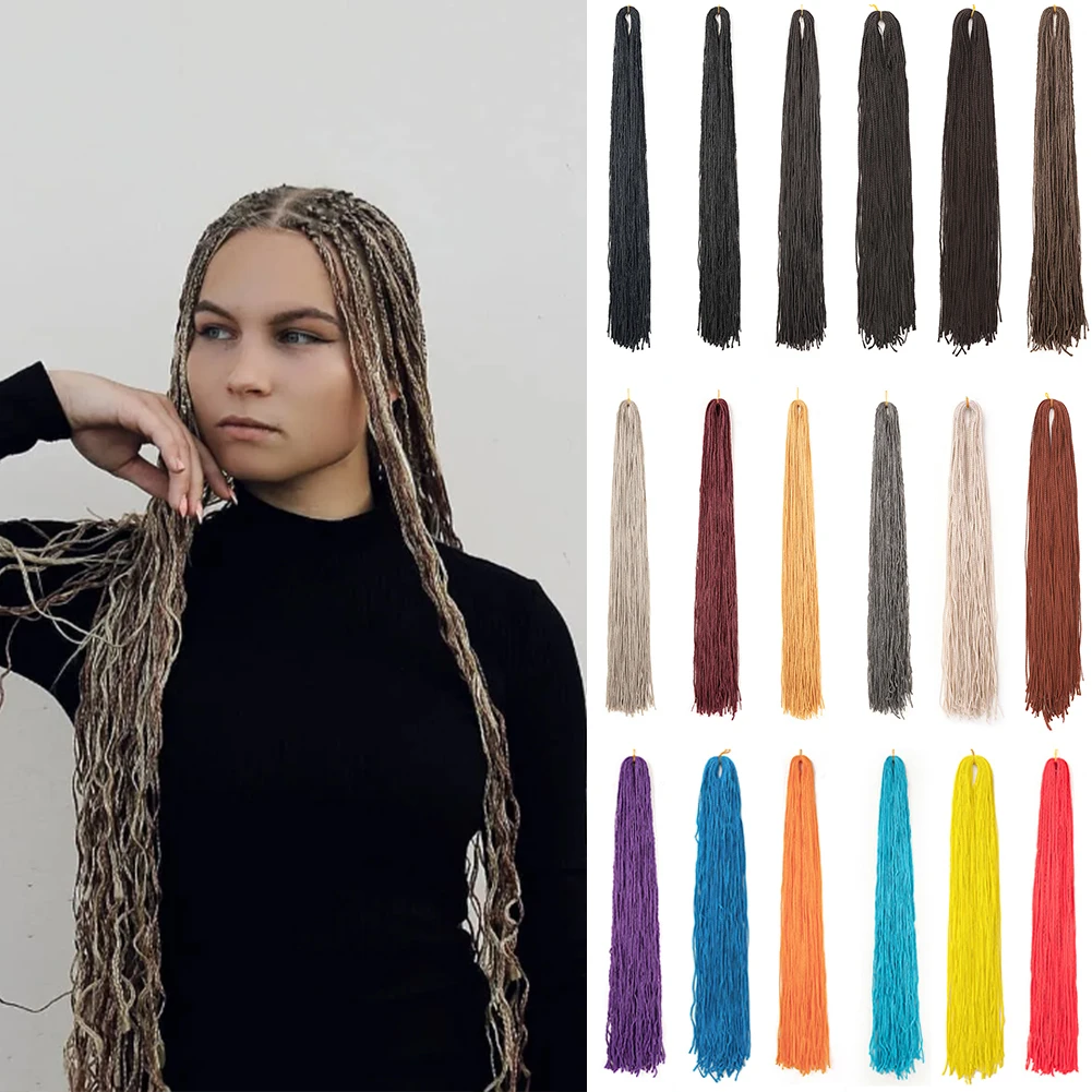 

3X предварительно заплетенные синтетические Zizi косы 24 дюйма тонкая маленькая косичка плетеные крючком волосы Премиум синтетические плетеные удлинители волос