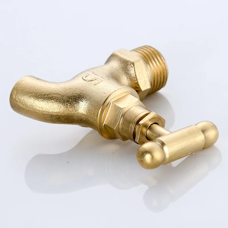 1PC Brass Bibcock Basin Faucet Tap 1/2\' and 3/4\' Outdoor Mop Pool Single Cold Tap