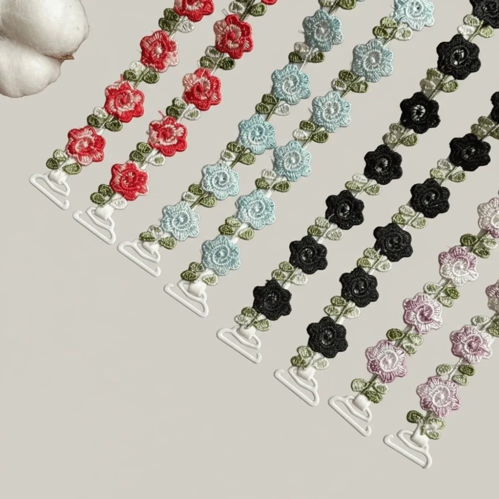 Tirantes de encaje con diseño de rosas para lencería, invisibles, sin costuras, elásticos, antideslizantes y ajustables.