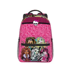 Back To School In Pink Kawaii Cool Backpack School Boy Girl Monster High Dolls Travel Backpack