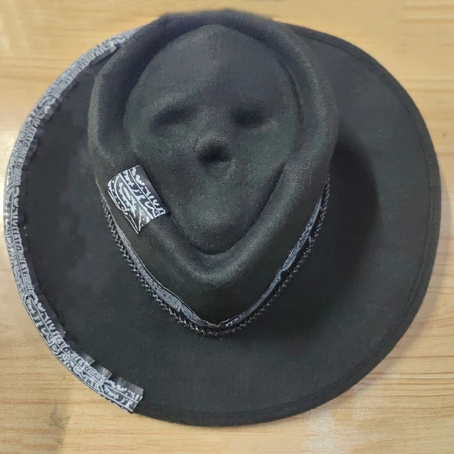 Halloweenowy kowbojski kapelusz czaszką Upiorna i stylowa ozdoba nakrycia głowy DXAA