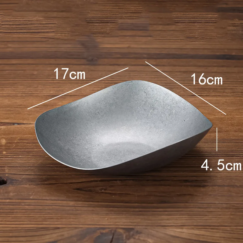 Irregular Stainless Steel Meal Plate Snack Spaghetti Barbecue Plate Western Food Plates French Restaurant Bone Dish Tableware - view 5