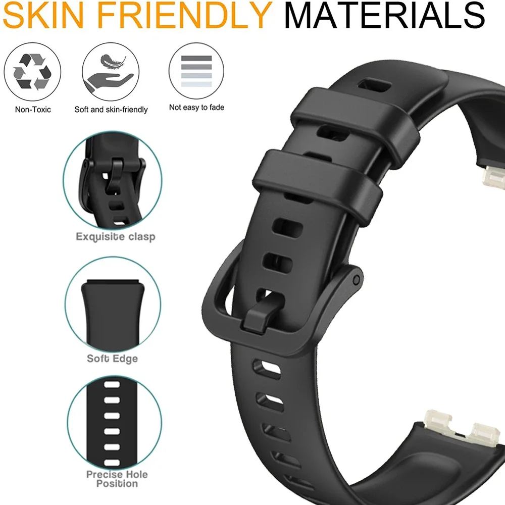 Soft Silicone Strap Case for Huawei Band 8 9 Accessories Replacement Bracelet Screen Protector Wristband for Huawei Watch Band8