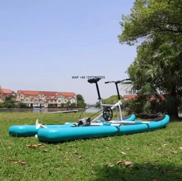 

Summer Sale Inflatable Water Bike Bicycle Pedal Boat Fun Floating Model for Water Amusement for