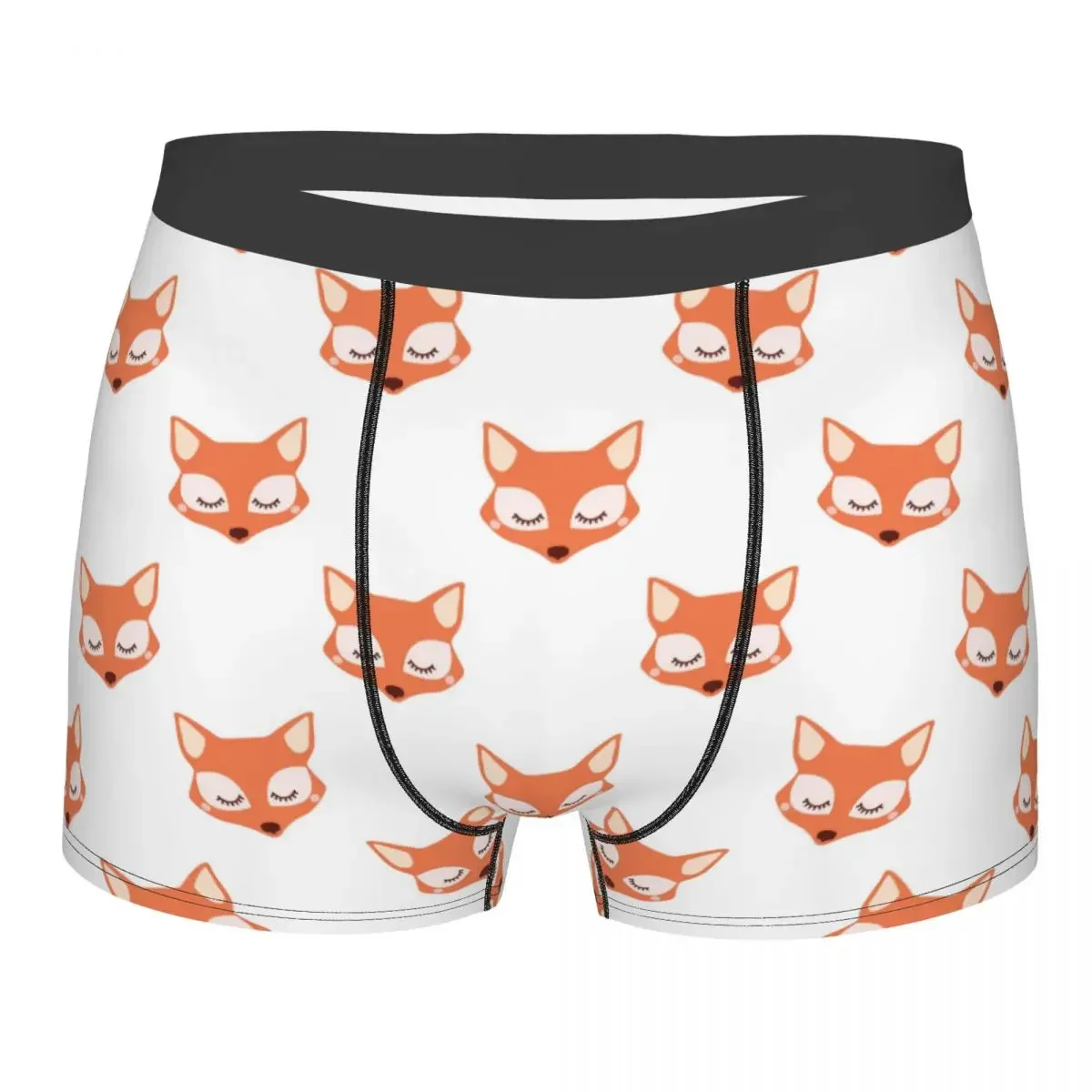 Slip Boxer da uomo con motivo a volpe assonnato pantaloncini mutandine intimo morbido animale novità maschile mutande taglie forti