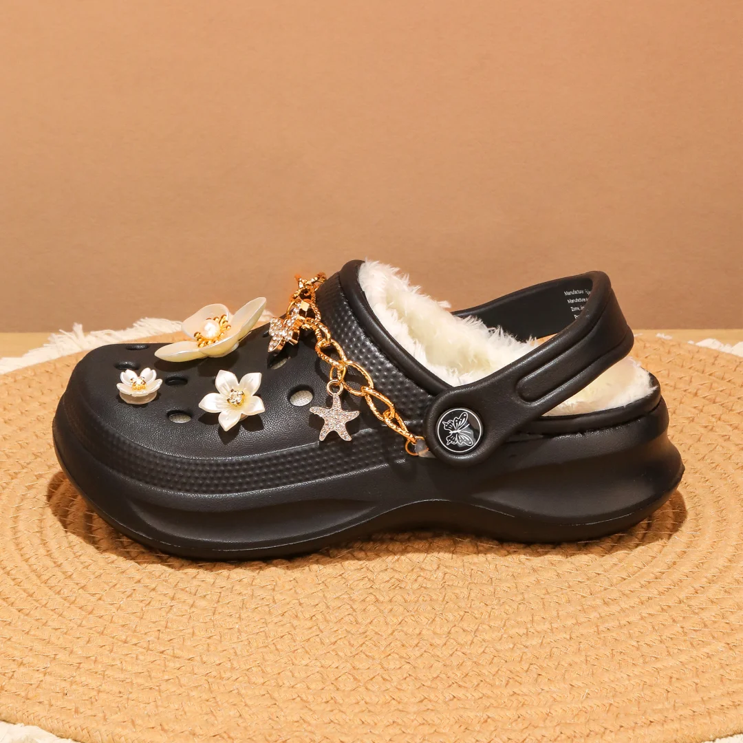 Kinder-Clogs und -Mules mit Fellfutter, leichte Garten-Schuhe mit Baumwollfutter, warme Hausschuhe für Jungen, Mädchen und Kleinkinder, 168. – Detail 17