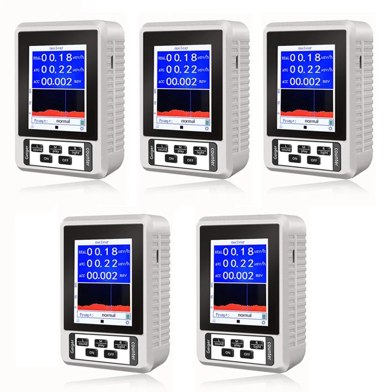 5 PCS Geiger Counter Personal Dosimeter Marble  BR-9B XR-1 Beta Gamma White