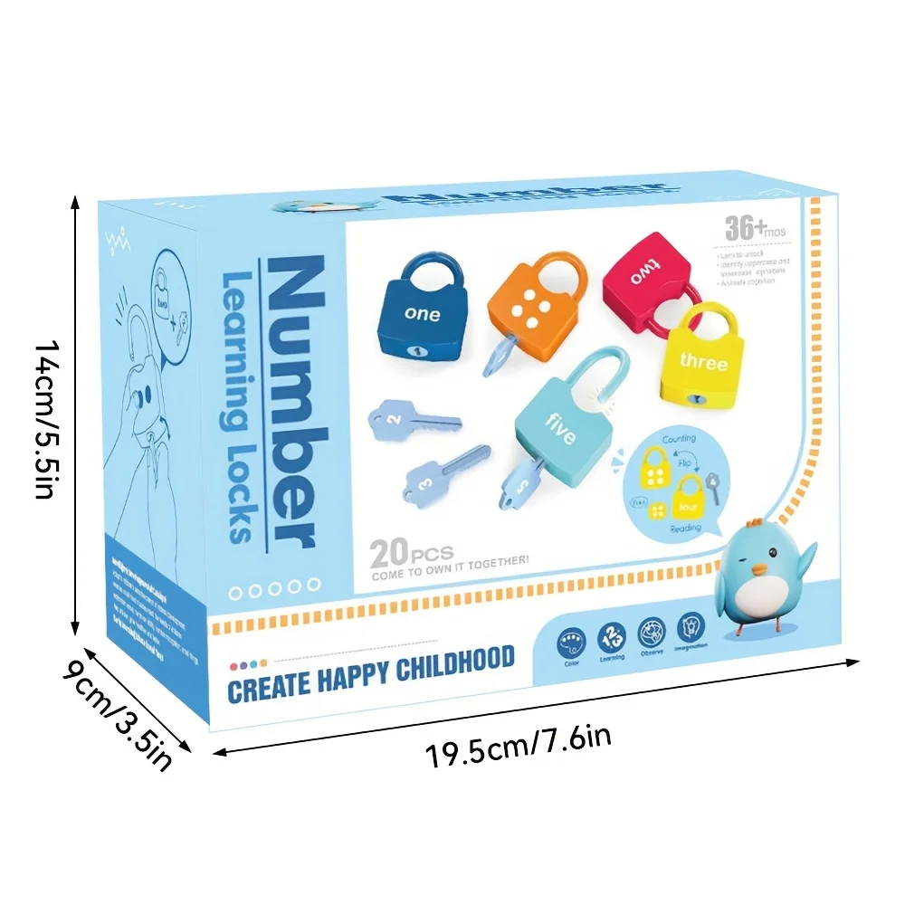 Montessori Bambini Alfabeto Blocco Chiave Giocattolo 10PCS Set Serrature per auto Apprendimento educativo precoce Numero Corrispondenza Homeschool Matematica Giocattoli per bambini