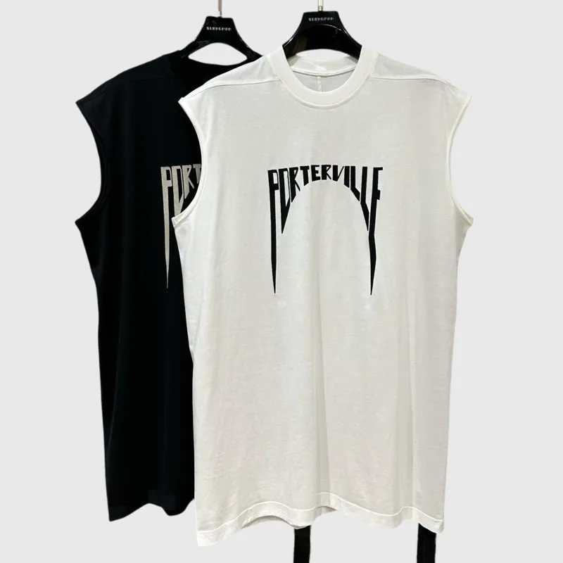 HKSH 2026 Spring Summer New Printed Vest Men Tide Dark Women Round Neck Loose Streetwear American Vintage Sleeveless Top HK3851
