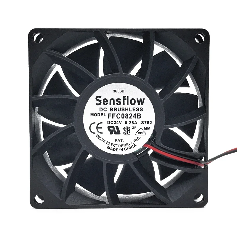 

80*80*25MM Sensflow FFC0824B 24V 0.28A wind 8025 double ball DC 8CM high speed fan