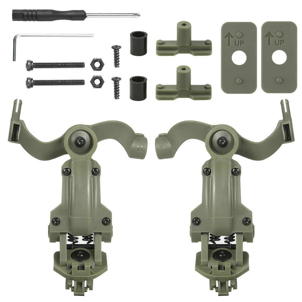 Shooting Headset Bracket Kit Multi-angle Rotation Helmet Rail Adapter Fit OPS Core ARC and Team Wendy M-LOK Rail Headphone Mount