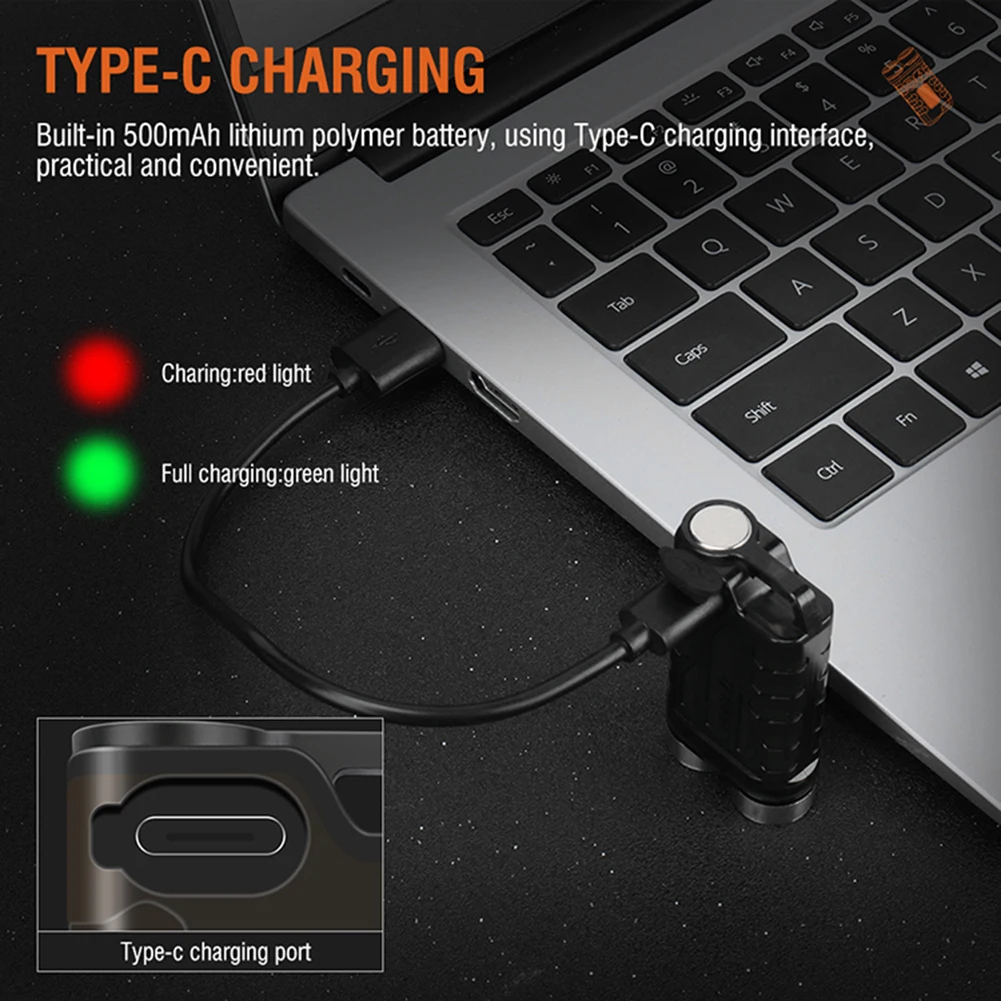 900LM XPG سلسلة مفاتيح LED مصباح يدوي نوع C USB سلسلة مفاتيح قابلة لإعادة الشحن أضواء سطوع عالية خفيفة الوزن 500mAh للصيد في الهواء الطلق