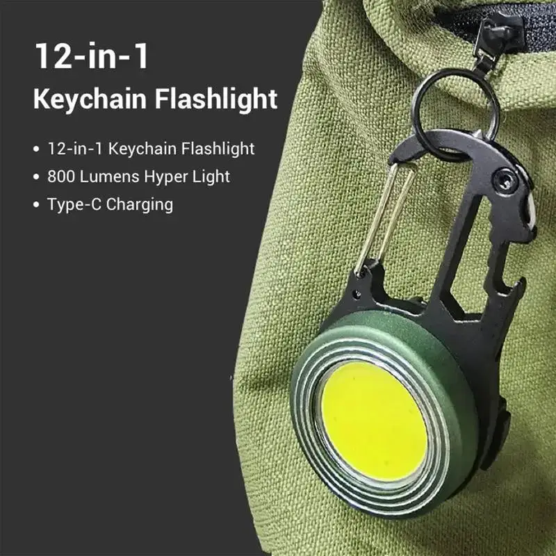 Mini Keychain Flashlight Multifunctional Mini LED Flashlight Mini Work Light 3 Modes LED Small Flashlight Multitool Bottle