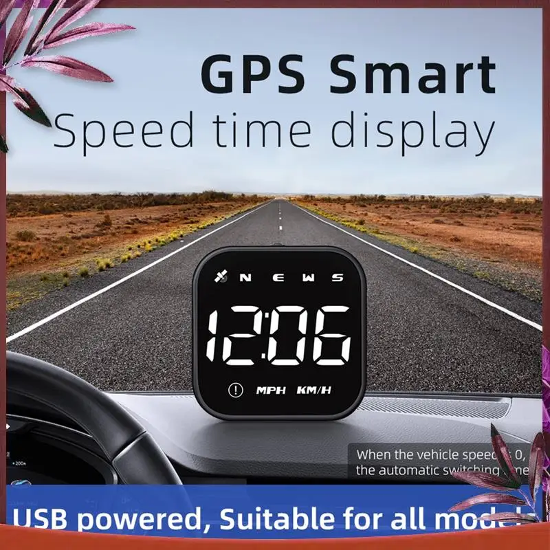 

Durable HUD Car Speedometer Timetable Speed Alarm GPS Head-Up Display Auto Electronic Accessories Fits All Cars