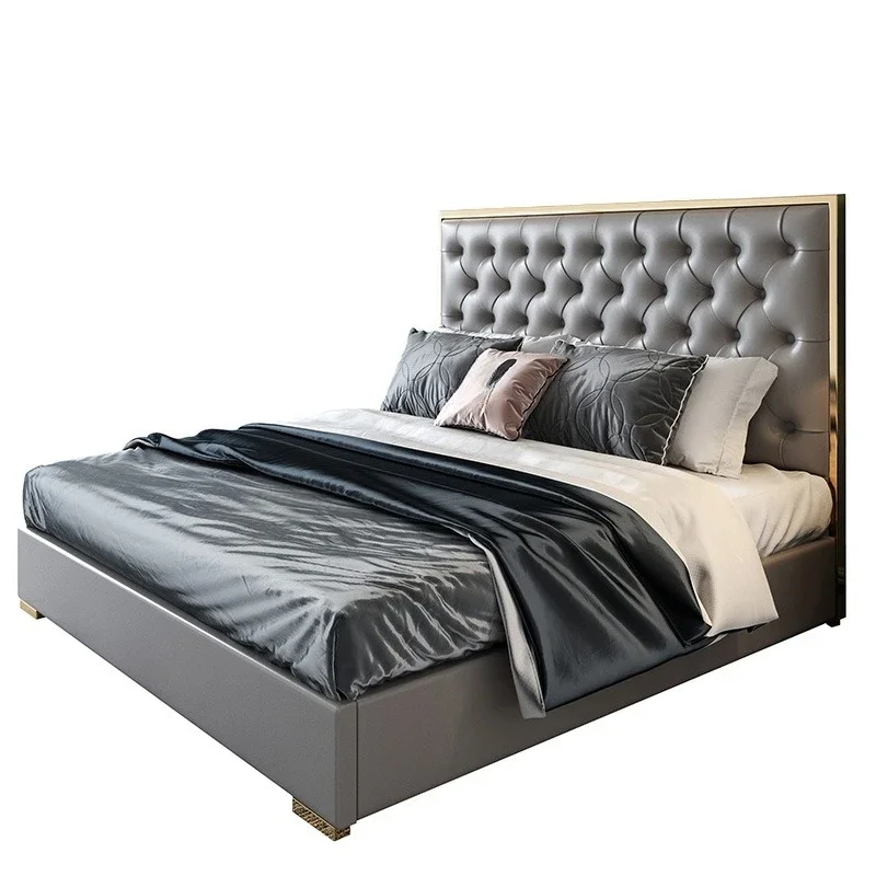 

American soft bag headboard post-modern simple atmosphere bed backrest master bedroom hotel hotel high-end luxury wedding bed