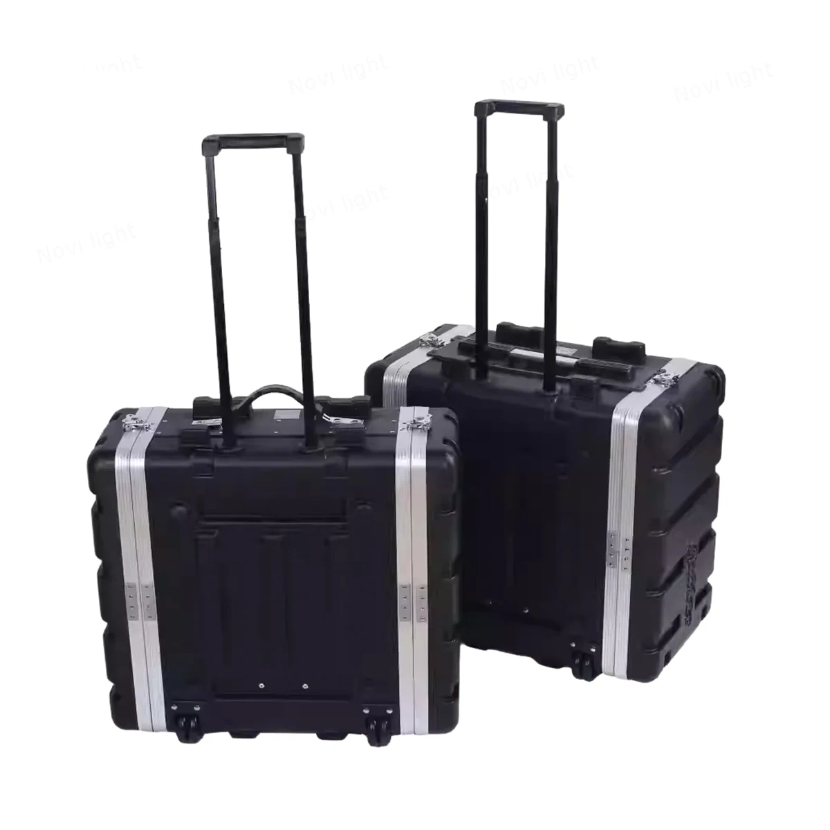 Rack Flight Case Depth 430mm with Trolley Wheel, ABS Trunk for Audio Power Distribution Amplifie Stage Box With Pull Rod