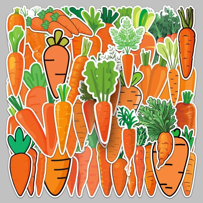50개 맞춤형 만화 당근 창의적 그래피티 장식 스티커