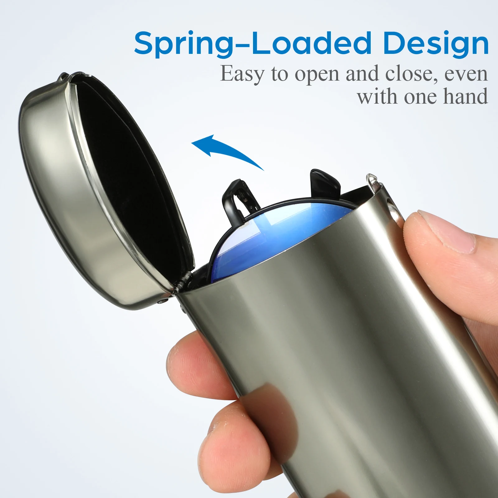 Tragbares Sonnenbrillenetui aus Aluminium mit Hartschale, kompakte Brillenbox aus Metall, Reise-Sicherheits-Brillenhalter, Organizer